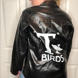 Grease Costume Leather Jacket L Pleather Halloween Dress Up T-Birds